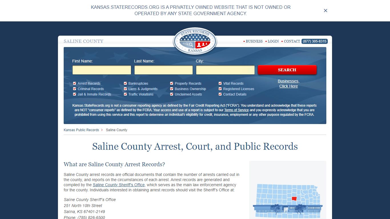 Saline County Arrest, Court, and Public Records