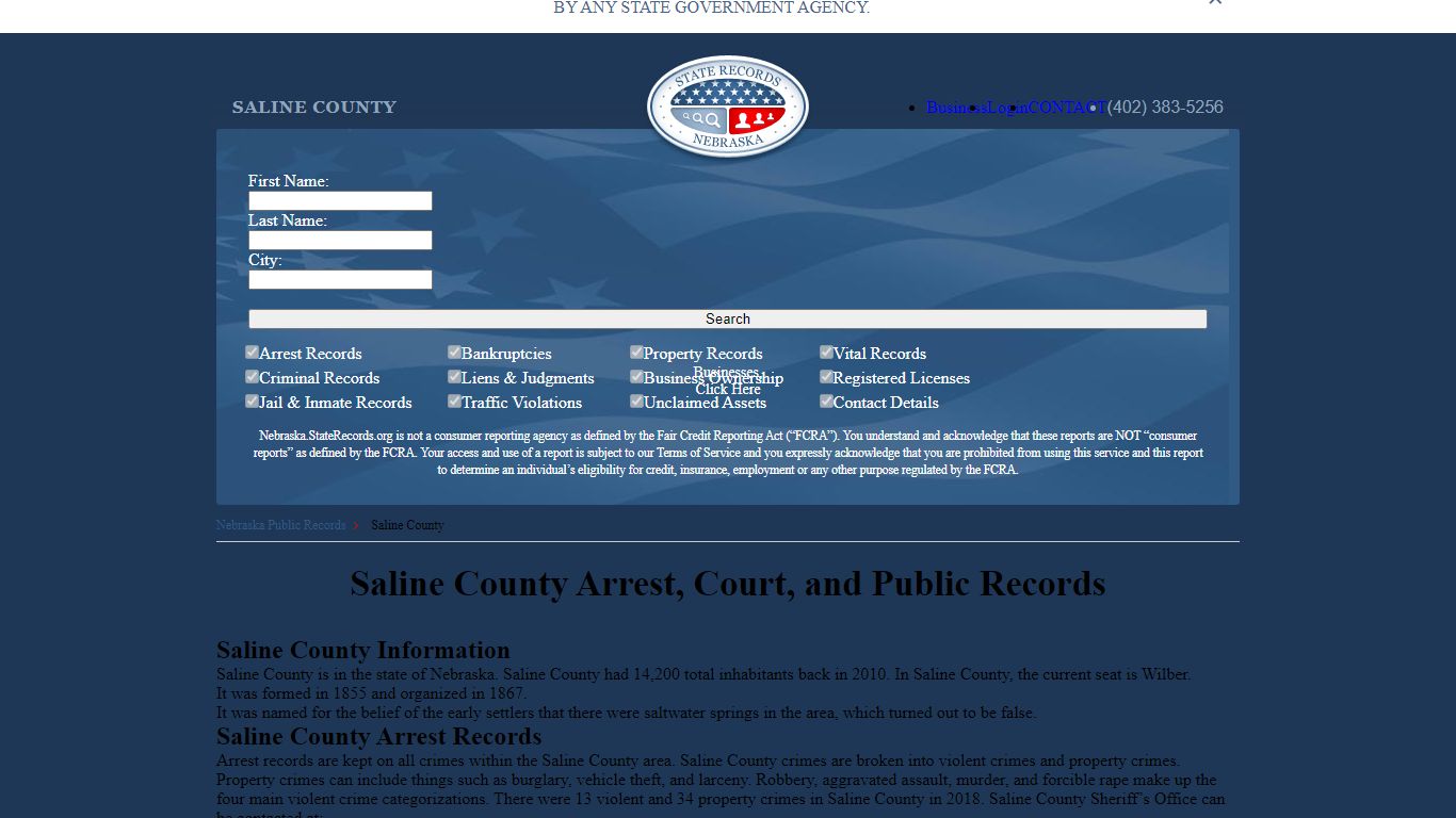 Saline County Arrest, Court, and Public Records