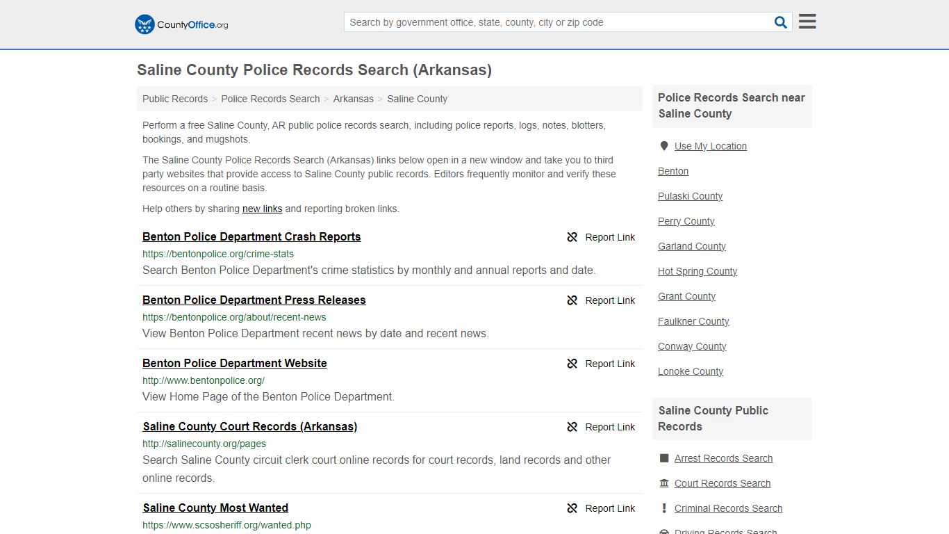 Police Records Search - Saline County, AR (Accidents & Arrest Records)